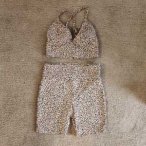 Forever 21 Tan and Black Two-Piece Outfit